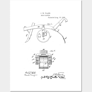 Seed Planter Vintage Patent Hand Drawing Posters and Art